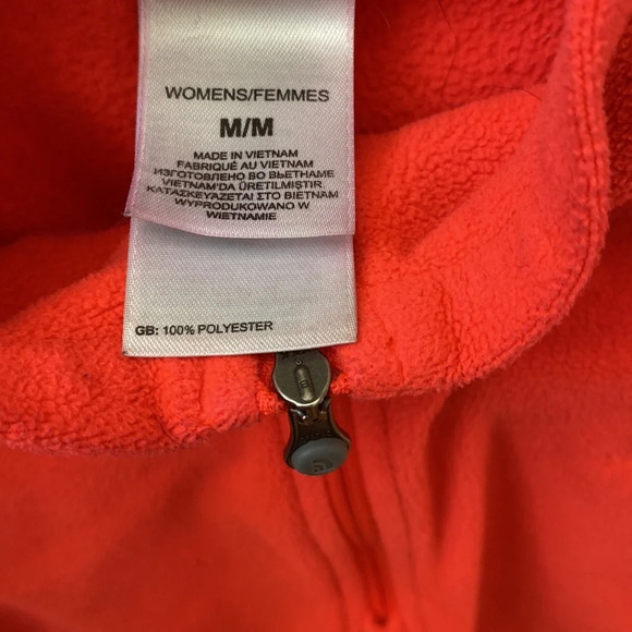 North Face‎ Neon Bright Pink Quarter Zip Pullover Polartec Fleece Jacket Coat - Picture 11 of 13